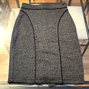 Dark Gray/Black Animal Print Pencil Skirt